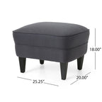 Ensemble fauteuil club et ottoman, fauteuil d'appoint rembourré avec repose-pieds, salon
