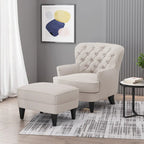 Ensemble fauteuil club et ottoman, fauteuil d'appoint rembourré avec repose-pieds, salon