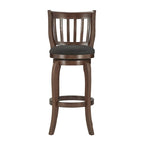 Tabouret de bar pivotant à haut dossier de 74 cm, revêtement en lin moderne, base pivotante à 360°, hauteur de comptoir