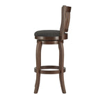 Tabouret de bar pivotant à haut dossier de 74 cm, revêtement en lin moderne, base pivotante à 360°, hauteur de comptoir