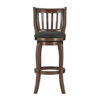 Tabouret de bar pivotant à haut dossier de 74 cm, revêtement en lin moderne, base pivotante à 360°, hauteur de comptoir