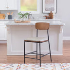Lowrey Metal Faux Leather 25-Inch Counter Stool