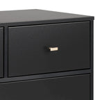 Commode moderne de style scandinave à 7 tiroirs, pieds fuselés, grand espace de rangement pour chambre, finition bois