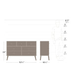 Commode moderne de style scandinave à 7 tiroirs, pieds fuselés, grand espace de rangement pour chambre, finition bois