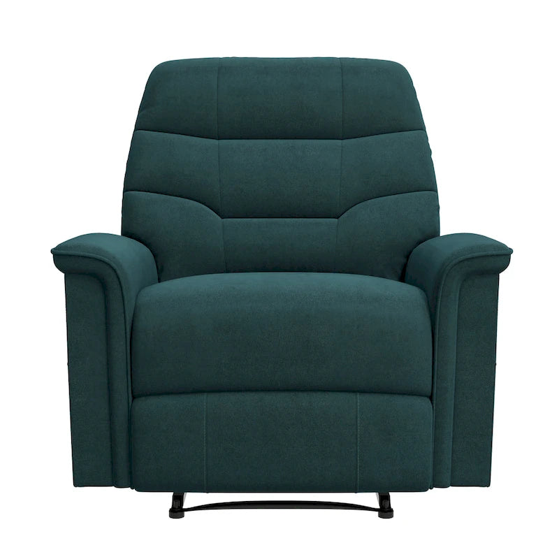 Fauteuil inclinable mural, Microfibre bleu moyen, Inclinable manuel peu encombrant, Salon