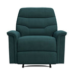 Fauteuil inclinable mural, Microfibre bleu moyen, Inclinable manuel peu encombrant, Salon