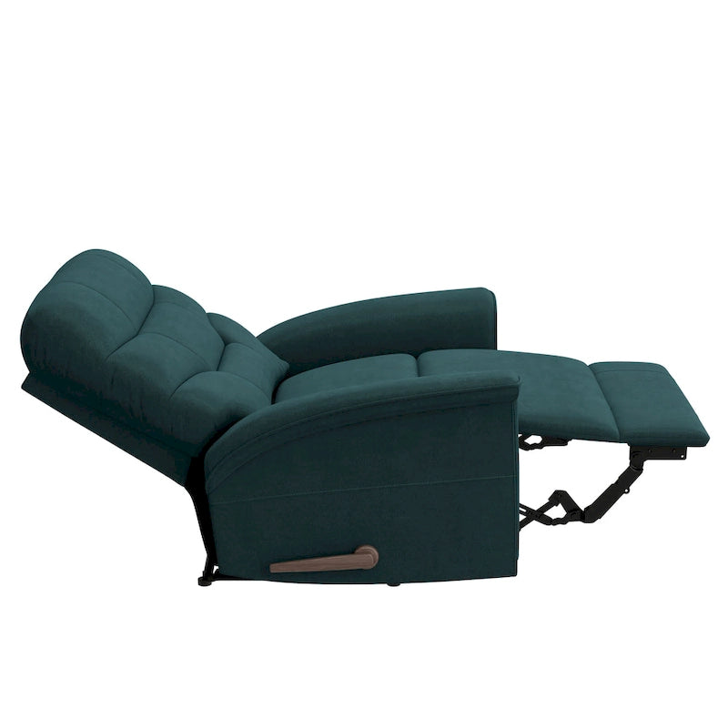 Fauteuil inclinable mural, Microfibre bleu moyen, Inclinable manuel peu encombrant, Salon