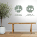 Banc 43" en bois naturel pour l'intérieur ou l'extérieur, idéal pour l'entrée, le couloir ou le patio.