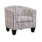 Fauteuil d'appoint rembourré, tissu éclaboussé or et gris, style glamour moderne, salon