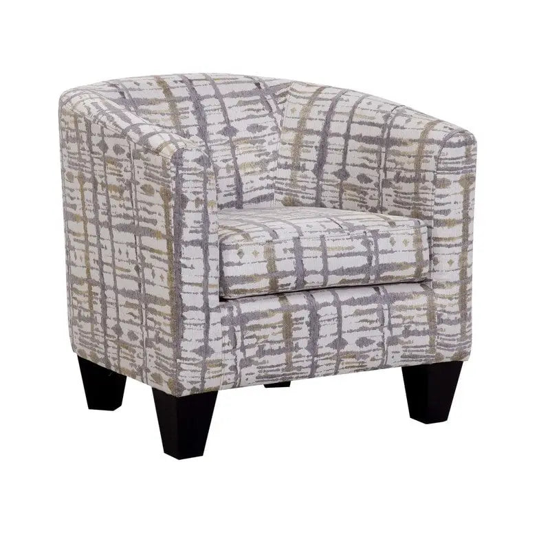 Fauteuil d'appoint rembourré, tissu éclaboussé or et gris, style glamour moderne, salon