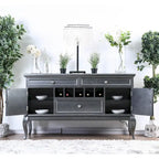 Buffet et bahut en bois de 60", style glamour, armoire de rangement avec portes, salle à manger