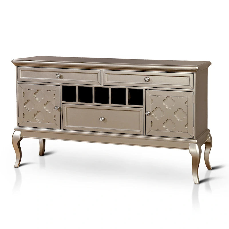 Buffet et bahut en bois de 60", style glamour, armoire de rangement avec portes, salle à manger
