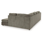 Canapé d'angle 2 pièces avec méridienne, revêtement en tissu mastic, 125"L x 86"P x 38"H, salon