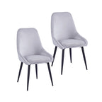 Lot de 2 chaises de salle à manger en velours, pieds en acier, chaises d'appoint rembourrées, salle à manger moderne et glamour