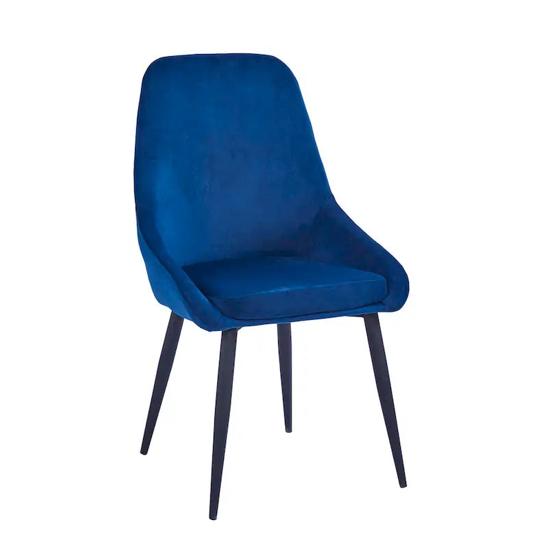Lot de 2 chaises de salle à manger en velours, pieds en acier, chaises d'appoint rembourrées, salle à manger moderne et glamour