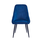 Lot de 2 chaises de salle à manger en velours, pieds en acier, chaises d'appoint rembourrées, salle à manger moderne et glamour