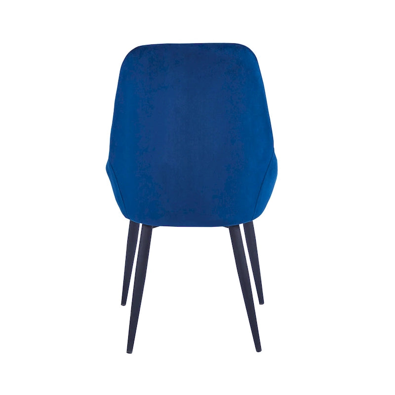 Lot de 2 chaises de salle à manger en velours, pieds en acier, chaises d'appoint rembourrées, salle à manger moderne et glamour