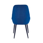 Lot de 2 chaises de salle à manger en velours, pieds en acier, chaises d'appoint rembourrées, salle à manger moderne et glamour