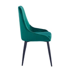 Lot de 2 chaises de salle à manger en velours, pieds en acier, chaises d'appoint rembourrées, salle à manger moderne et glamour