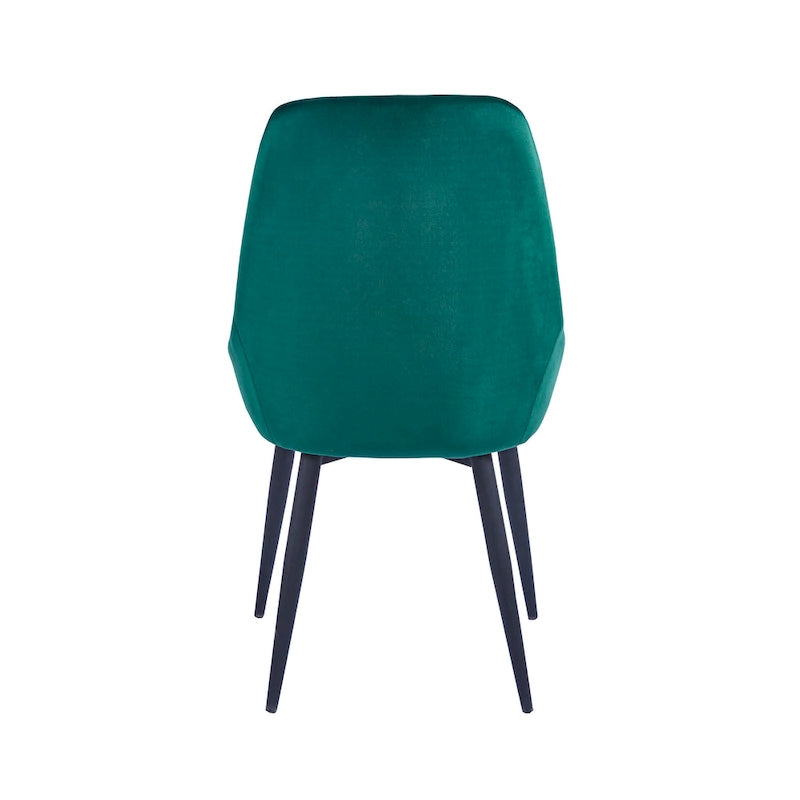 Lot de 2 chaises de salle à manger en velours, pieds en acier, chaises d'appoint rembourrées, salle à manger moderne et glamour