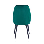 Lot de 2 chaises de salle à manger en velours, pieds en acier, chaises d'appoint rembourrées, salle à manger moderne et glamour