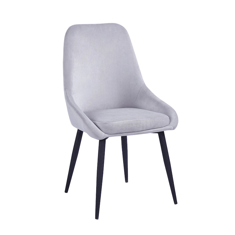 Lot de 2 chaises de salle à manger en velours, pieds en acier, chaises d'appoint rembourrées, salle à manger moderne et glamour