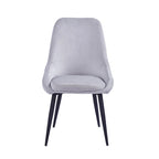 Lot de 2 chaises de salle à manger en velours, pieds en acier, chaises d'appoint rembourrées, salle à manger moderne et glamour