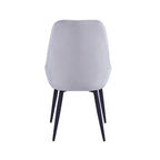 Lot de 2 chaises de salle à manger en velours, pieds en acier, chaises d'appoint rembourrées, salle à manger moderne et glamour