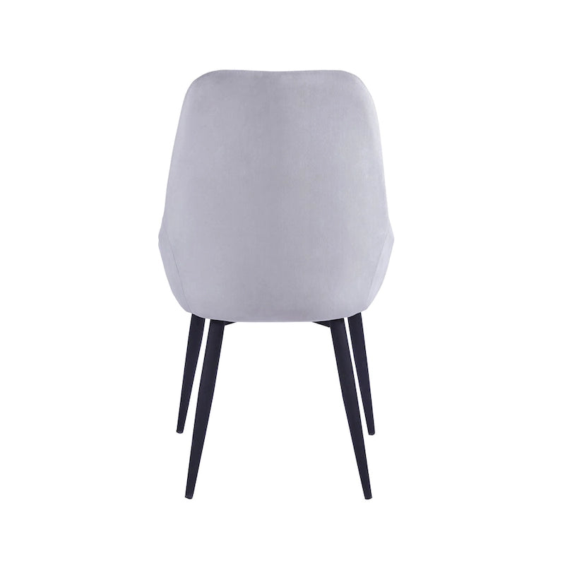 Lot de 2 chaises de salle à manger en velours, pieds en acier, chaises d'appoint rembourrées, salle à manger moderne et glamour