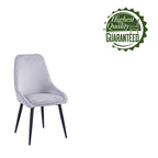 Lot de 2 chaises de salle à manger en velours, pieds en acier, chaises d'appoint rembourrées, salle à manger moderne et glamour