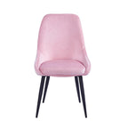 Lot de 2 chaises de salle à manger en velours, pieds en acier, chaises d'appoint rembourrées, salle à manger moderne et glamour