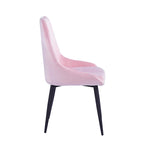 Lot de 2 chaises de salle à manger en velours, pieds en acier, chaises d'appoint rembourrées, salle à manger moderne et glamour
