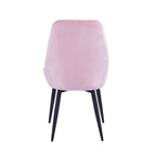 Lot de 2 chaises de salle à manger en velours, pieds en acier, chaises d'appoint rembourrées, salle à manger moderne et glamour