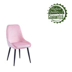 Lot de 2 chaises de salle à manger en velours, pieds en acier, chaises d'appoint rembourrées, salle à manger moderne et glamour