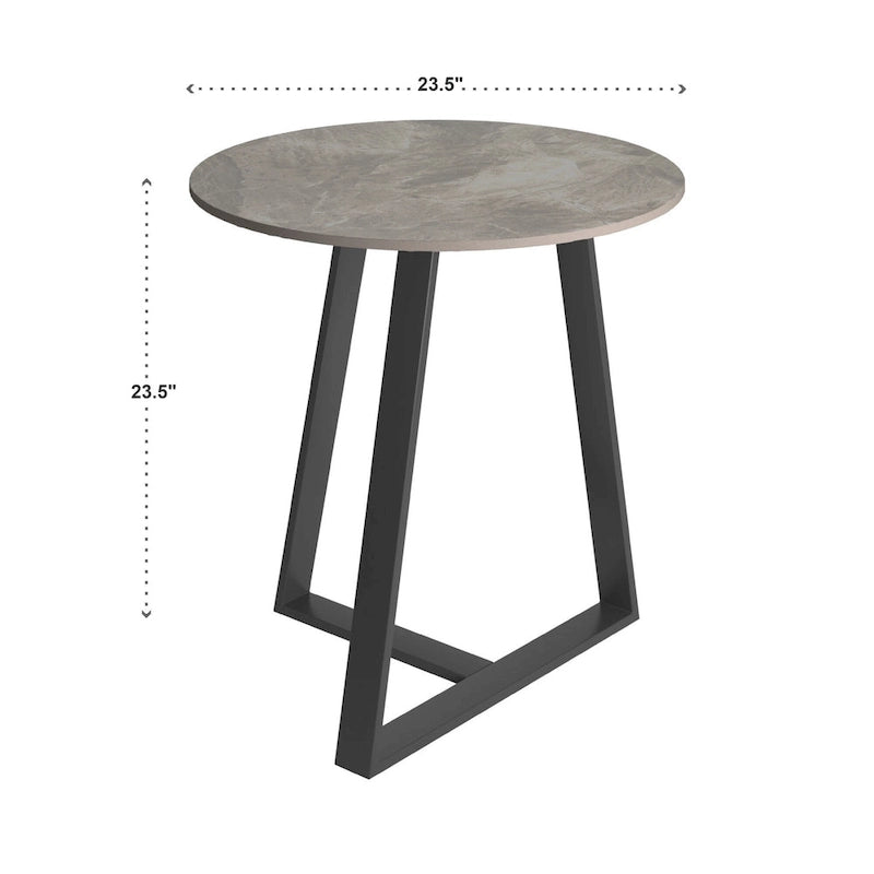 Ensemble table de salle à manger en pierre frittée, plateau brillant, piètement en métal gris, style moderne, 4-6 places
