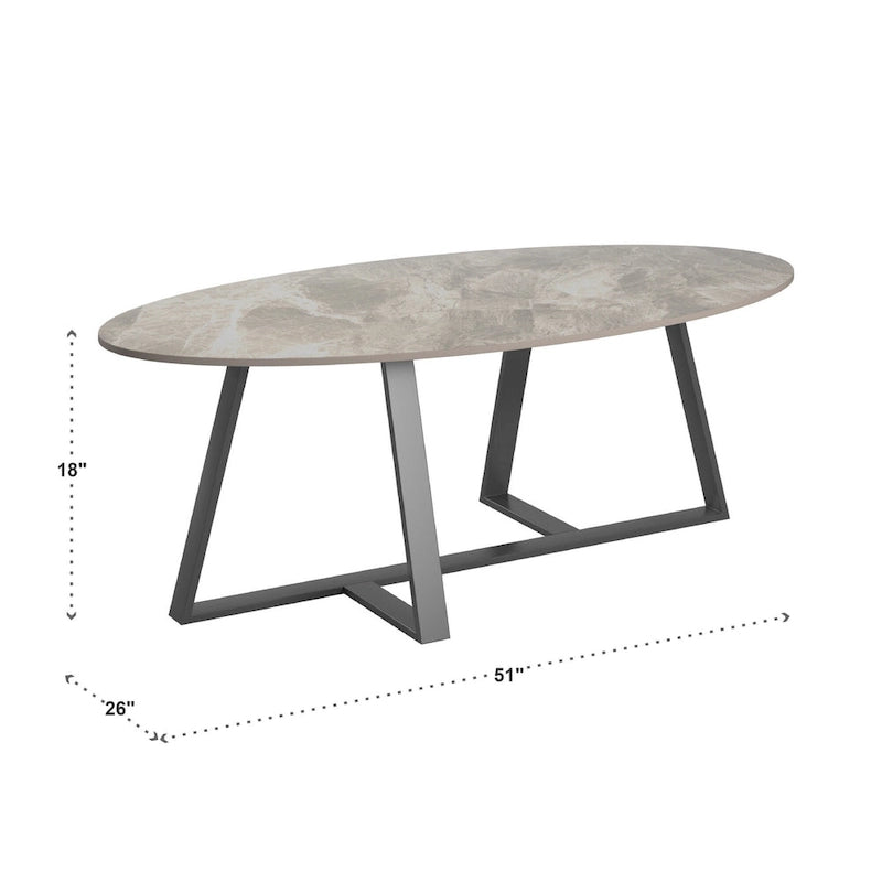 Ensemble table de salle à manger en pierre frittée, plateau brillant, piètement en métal gris, style moderne, 4-6 places