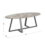 Ensemble table de salle à manger en pierre frittée, plateau brillant, piètement en métal gris, style moderne, 4-6 places