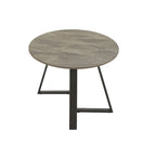 Ensemble table de salle à manger en pierre frittée, plateau brillant, piètement en métal gris, style moderne, 4-6 places