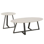 Ensemble table de salle à manger en pierre frittée, plateau brillant, piètement en métal gris, style moderne, 4-6 places
