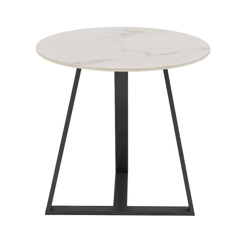 Ensemble table de salle à manger en pierre frittée, plateau brillant, piètement en métal gris, style moderne, 4-6 places