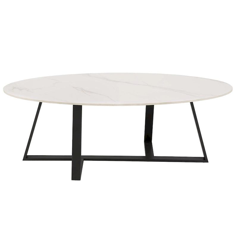 Ensemble table de salle à manger en pierre frittée, plateau brillant, piètement en métal gris, style moderne, 4-6 places