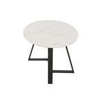 Ensemble table de salle à manger en pierre frittée, plateau brillant, piètement en métal gris, style moderne, 4-6 places