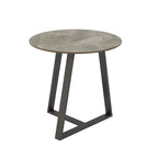 Ensemble table de salle à manger en pierre frittée, plateau brillant, piètement en métal gris, style moderne, 4-6 places