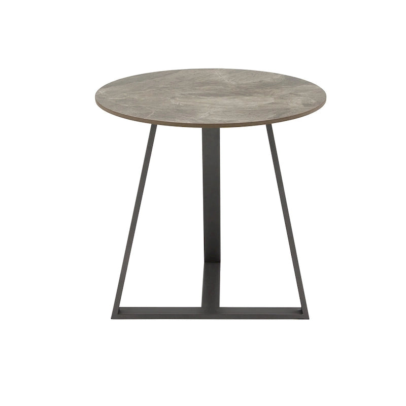 Ensemble table de salle à manger en pierre frittée, plateau brillant, piètement en métal gris, style moderne, 4-6 places