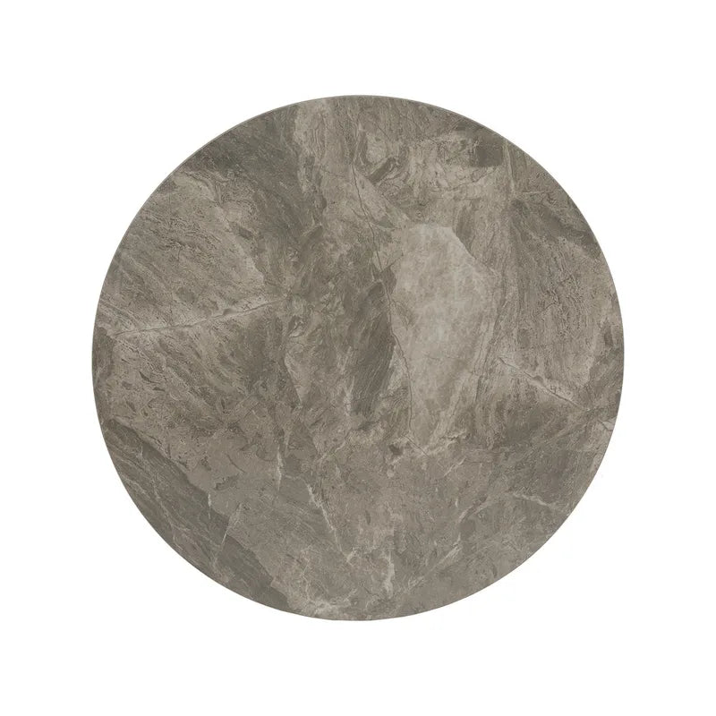 Ensemble table de salle à manger en pierre frittée, plateau brillant, piètement en métal gris, style moderne, 4-6 places