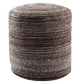Pouf cylindrique rayé, 60 % polyester 40 % laine, fait main, remplissage billes de polystyrène, 45,7 x 55,9 cm