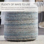 Pouf cylindrique rayé, 60 % polyester 40 % laine, fait main, remplissage billes de polystyrène, 45,7 x 55,9 cm