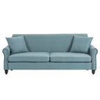 Canapé 73 po avec bras roulés et clous décoratifs, causeuse rembourrée