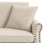 Canapé 73 po avec bras roulés et clous décoratifs, causeuse rembourrée