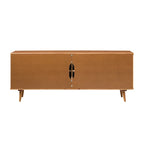 Meuble TV scandinave en bois massif, étagères ouvertes, console multimédia pour TV jusqu'à 65 pouces